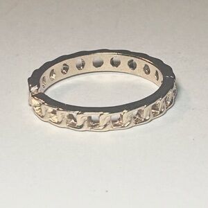 Gold Toned Rectangle Interlocking Link - Womens Size: 8 (Adjustable) Ring  NWOT